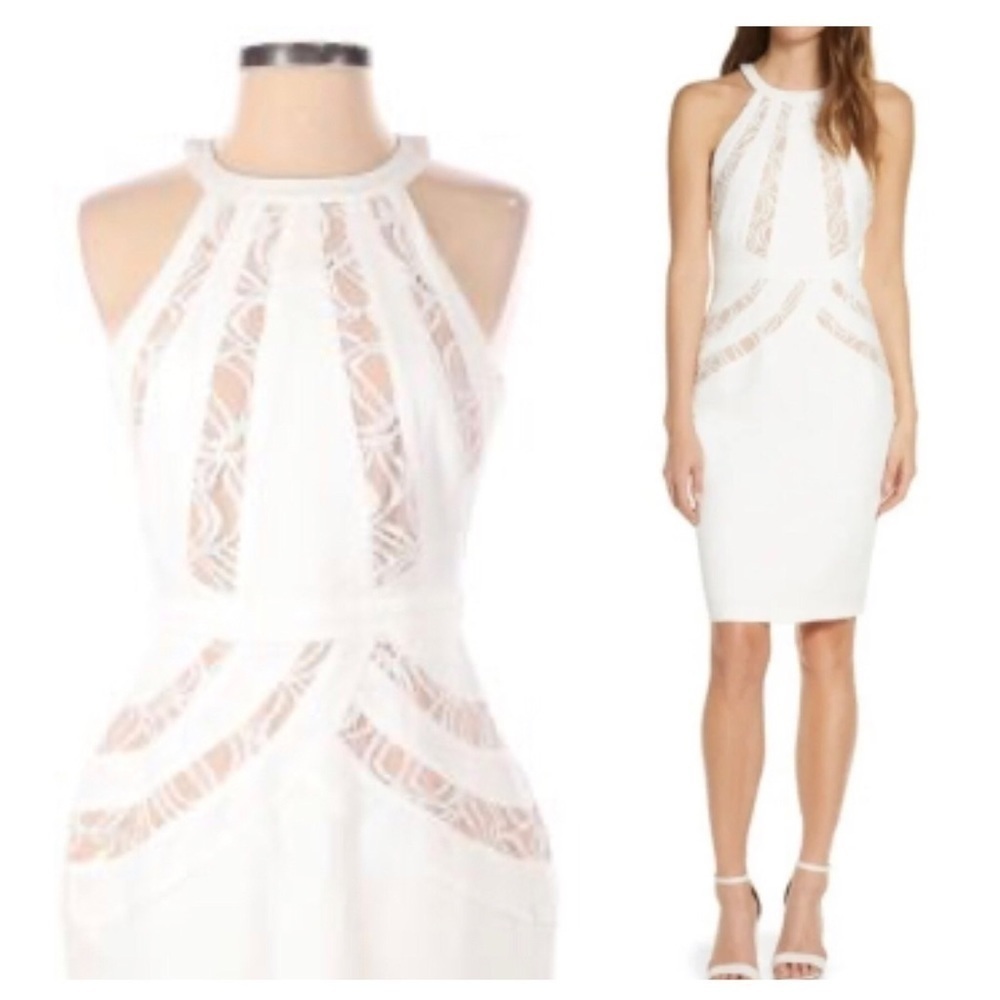 Adeline Rae Jesse Lace Trim Sheath Dress